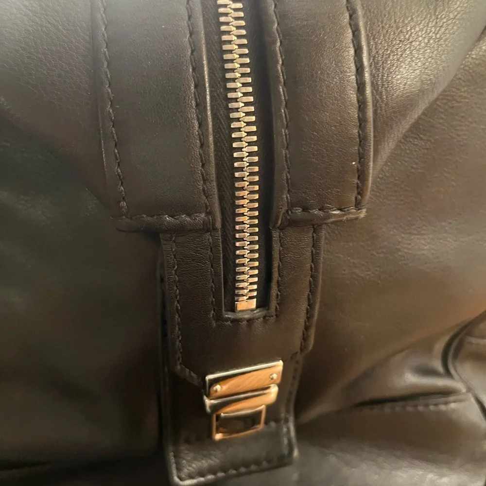 Coach Weekender Travel Bag Black Leather - Picture 6 of 11